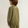 Mörkgrön sweatshirt för pojkar med vit maxistjärna på framsidan Mörkgrön sweatshirt för pojkar med vit maxistjärna på framsidan