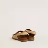 Noa-sandaler för barn i beige raffia och brunt läder Noa-sandaler för barn i beige raffia och brunt läder