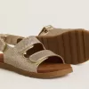 Noa Young sandaler i mikroglitter och platinaläder Noa Young sandaler i mikroglitter och platinaläder