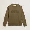 Olivgrön sweatshirt för herr med Golden-text Olivgrön sweatshirt för herr med Golden-text