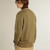 Olivgrön sweatshirt för herr med Golden-text Olivgrön sweatshirt för herr med Golden-text