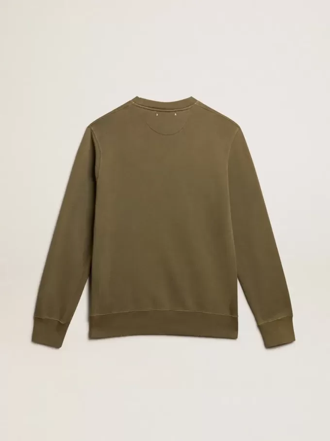Olivgrön sweatshirt för herr med Golden-text Olivgrön sweatshirt för herr med Golden-text