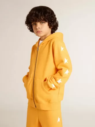 Orange sweatshirt med dragkedja för pojkar