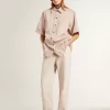 Oversized denimskjorta för damer i rosa färg Oversized denimskjorta för damer i rosa färg