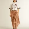 Oversized kort T-shirt för dam i vit jersey med broderi och tryck ”Venezia Mediterraneo”