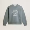 Oversized sweatshirt i babyblått med slitna detaljer