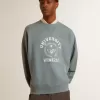 Oversized sweatshirt i babyblått med slitna detaljer