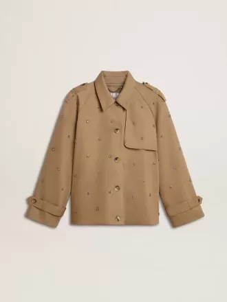 Oversized trenchcoat för dam med kristaller