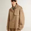 Oversized trenchcoat för dam med kristaller
