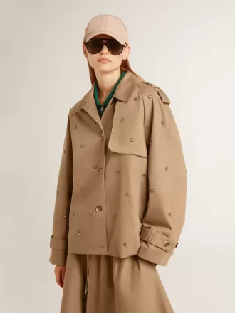 Oversized trenchcoat för dam med kristaller