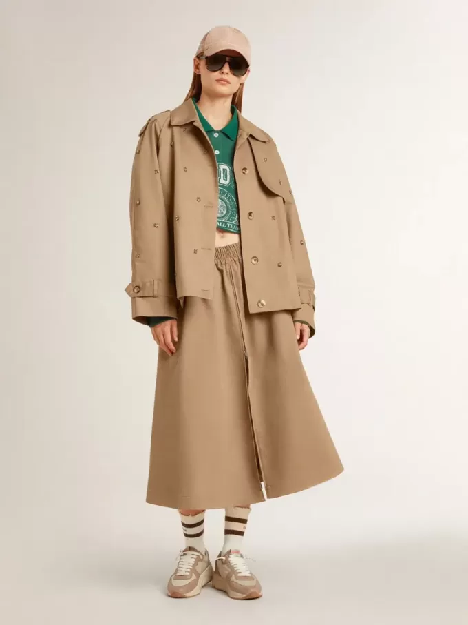 Oversized trenchcoat för dam med kristaller