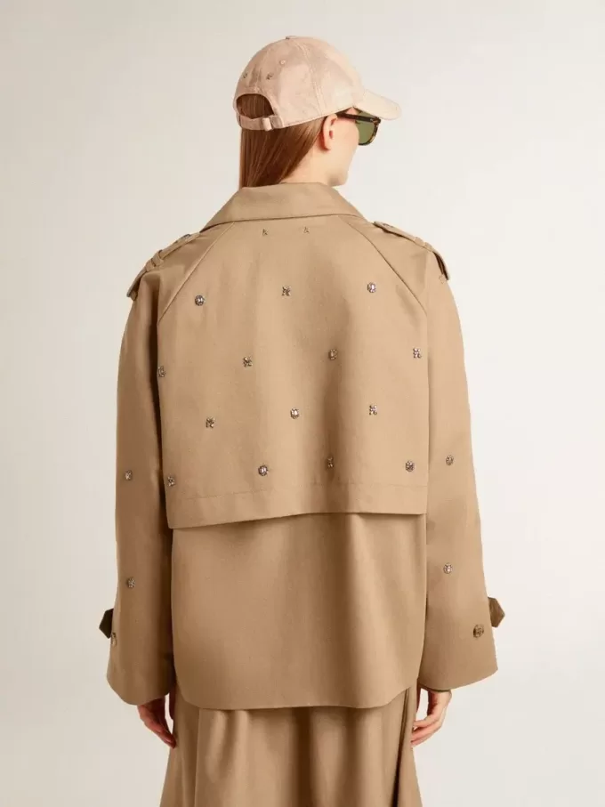 Oversized trenchcoat för dam med kristaller