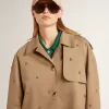 Oversized trenchcoat för dam med kristaller