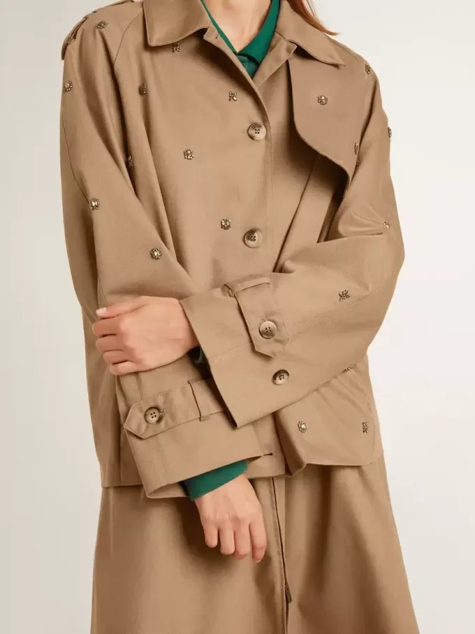 Oversized trenchcoat för dam med kristaller
