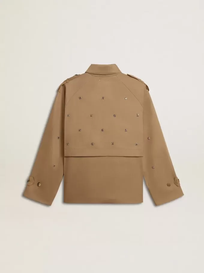 Oversized trenchcoat för dam med kristaller