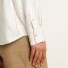 Oversized vit skjorta för herr med vertikala ränder