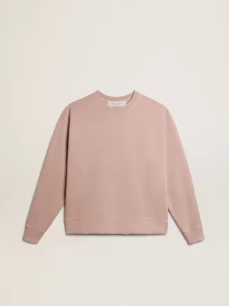 Puderrosa sweatshirt med omvänd logotyp på baksidan – Jersey Capsule