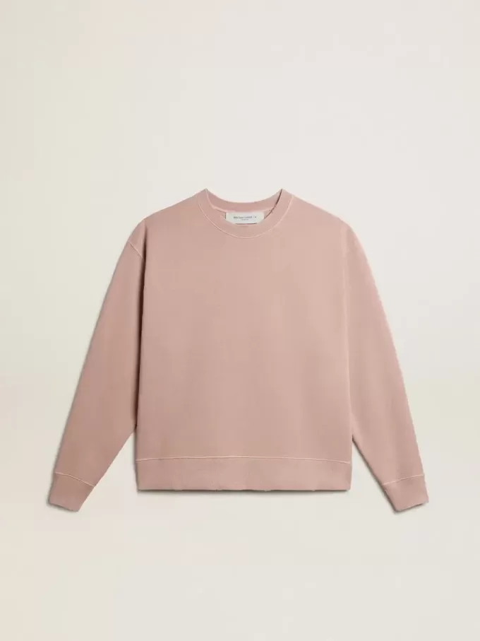 Puderrosa sweatshirt med omvänd logotyp på baksidan – Jersey Capsule