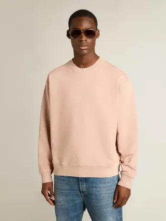 Puderrosa sweatshirt med omvänd logotyp på baksidan – Jersey Capsule