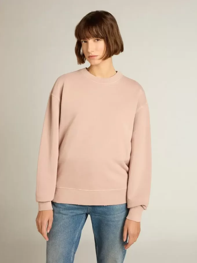 Puderrosa sweatshirt med omvänd logotyp på baksidan – Jersey Capsule