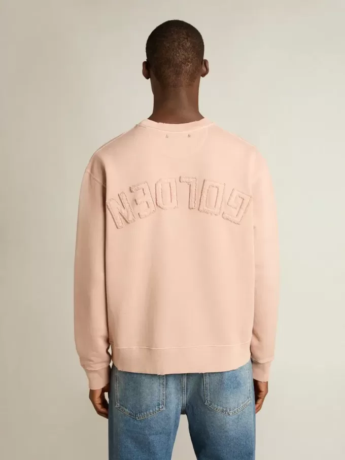 Puderrosa sweatshirt med omvänd logotyp på baksidan – Jersey Capsule