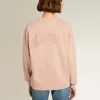 Puderrosa sweatshirt med omvänd logotyp på baksidan – Jersey Capsule