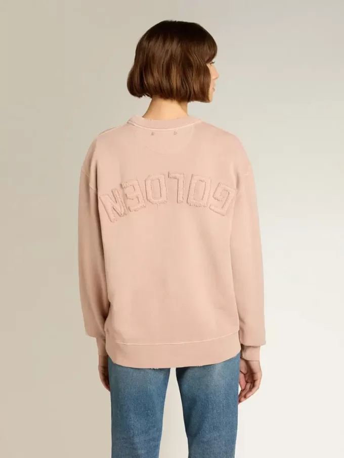 Puderrosa sweatshirt med omvänd logotyp på baksidan – Jersey Capsule