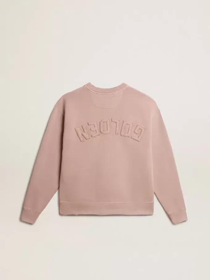 Puderrosa sweatshirt med omvänd logotyp på baksidan – Jersey Capsule