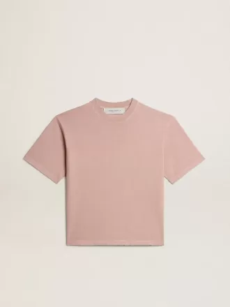 Puderrosa T-shirt med omvänd logotyp på baksidan – Jersey Capsule