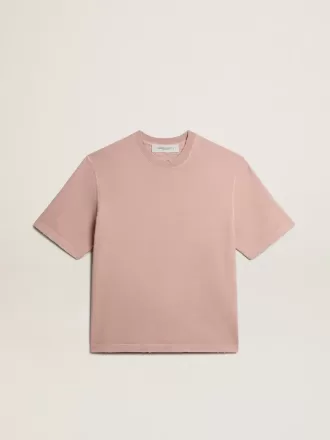Puderrosa T-shirt med omvänd logotyp på baksidan – Jersey Capsule