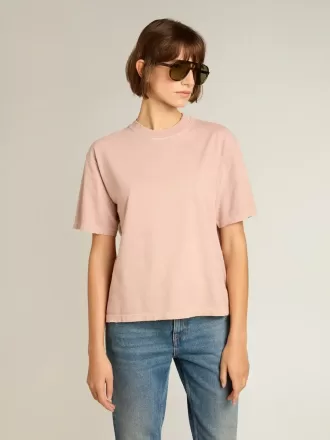 Puderrosa T-shirt med omvänd logotyp på baksidan – Jersey Capsule
