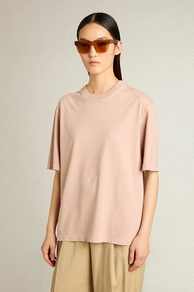 Puderrosa T-shirt med omvänd logotyp på baksidan – Jersey Capsule Puderrosa T-shirt med omvänd logotyp på baksidan – Jersey Capsule