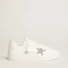 Purestar för damer i vitt läder med silverfärgad Swarovski-kristallstjärna Purestar för damer i vitt läder med silverfärgad Swarovski-kristallstjärna