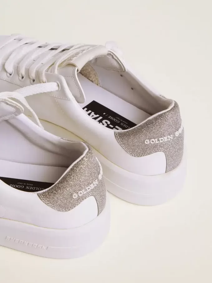 Purestar sneakers för damer med glittrande silverfärgad hälflik Purestar sneakers för damer med glittrande silverfärgad hälflik