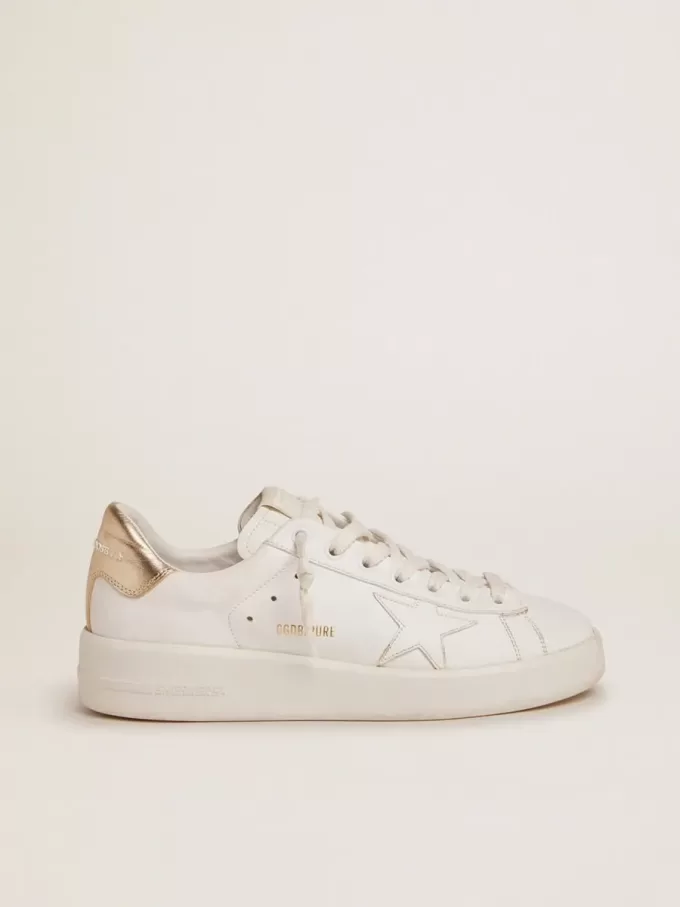 Purestar sneakers för damer med guldfärgad hälflik