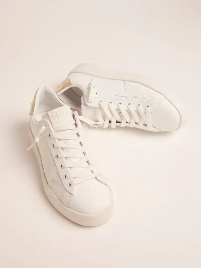 Purestar sneakers för damer med guldfärgad hälflik