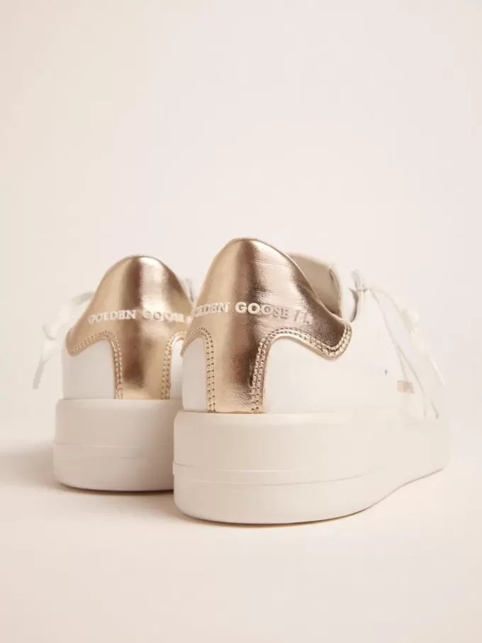 Purestar sneakers för damer med guldfärgad hälflik
