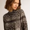 Pyjamas skjorta i antracitgrått med paisley-mönster