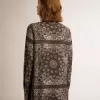 Pyjamas skjorta i antracitgrått med paisley-mönster