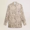 Pyjamas skjorta i silkesblandning för dam med blommönster Pyjamas skjorta i silkesblandning för dam med blommönster