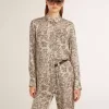 Pyjamas skjorta i silkesblandning för dam med blommönster Pyjamas skjorta i silkesblandning för dam med blommönster