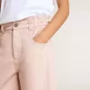 Rosa bomullsshorts för flickor med broderi