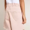 Rosa bomullsshorts för flickor med broderi