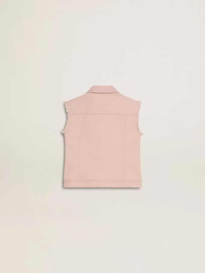 Rosa denimväst för flickor Rosa denimväst för flickor