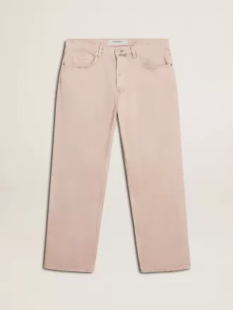 Rosa färgade jeans för män