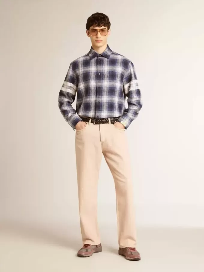 Rosa färgade jeans för män Rosa färgade jeans för män