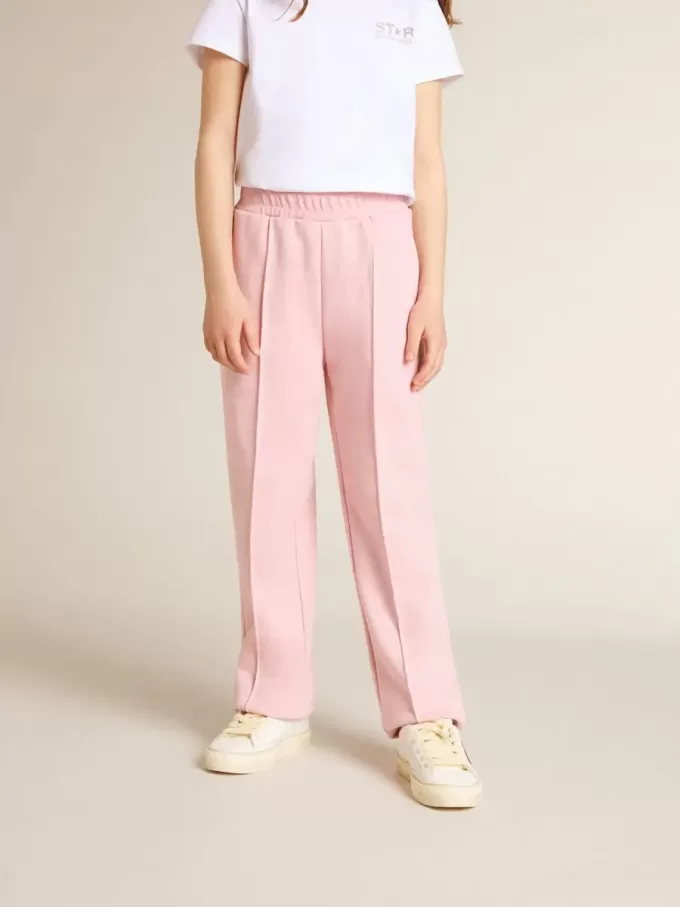 Rosa joggingbyxor med glitterstjärna på framsidan