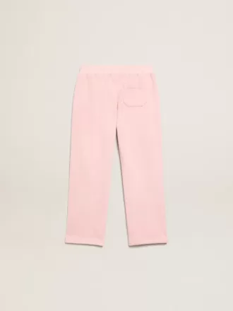 Rosa joggingbyxor med glitterstjärna på framsidan