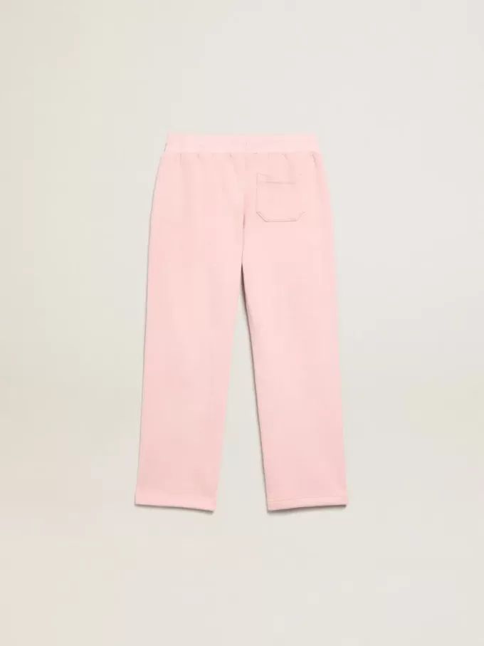 Rosa joggingbyxor med glitterstjärna på framsidan