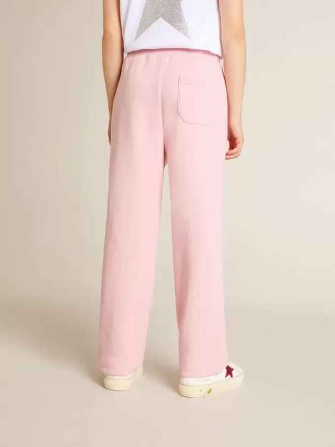 Rosa joggingbyxor med glitterstjärna på framsidan